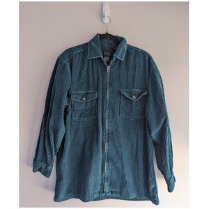 Y2K Vintage Green Corduroy Zip Jacket